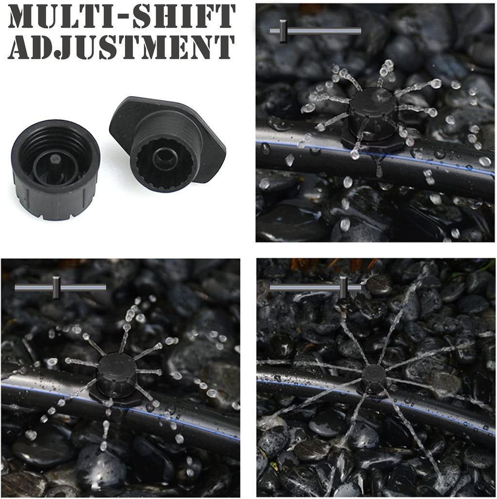 100Pcs Drip Irrigation Emitters,Adjustable Irrigation Drippers Sprinklers | 1/4 Inch Emitters Micro Drip for Watering System