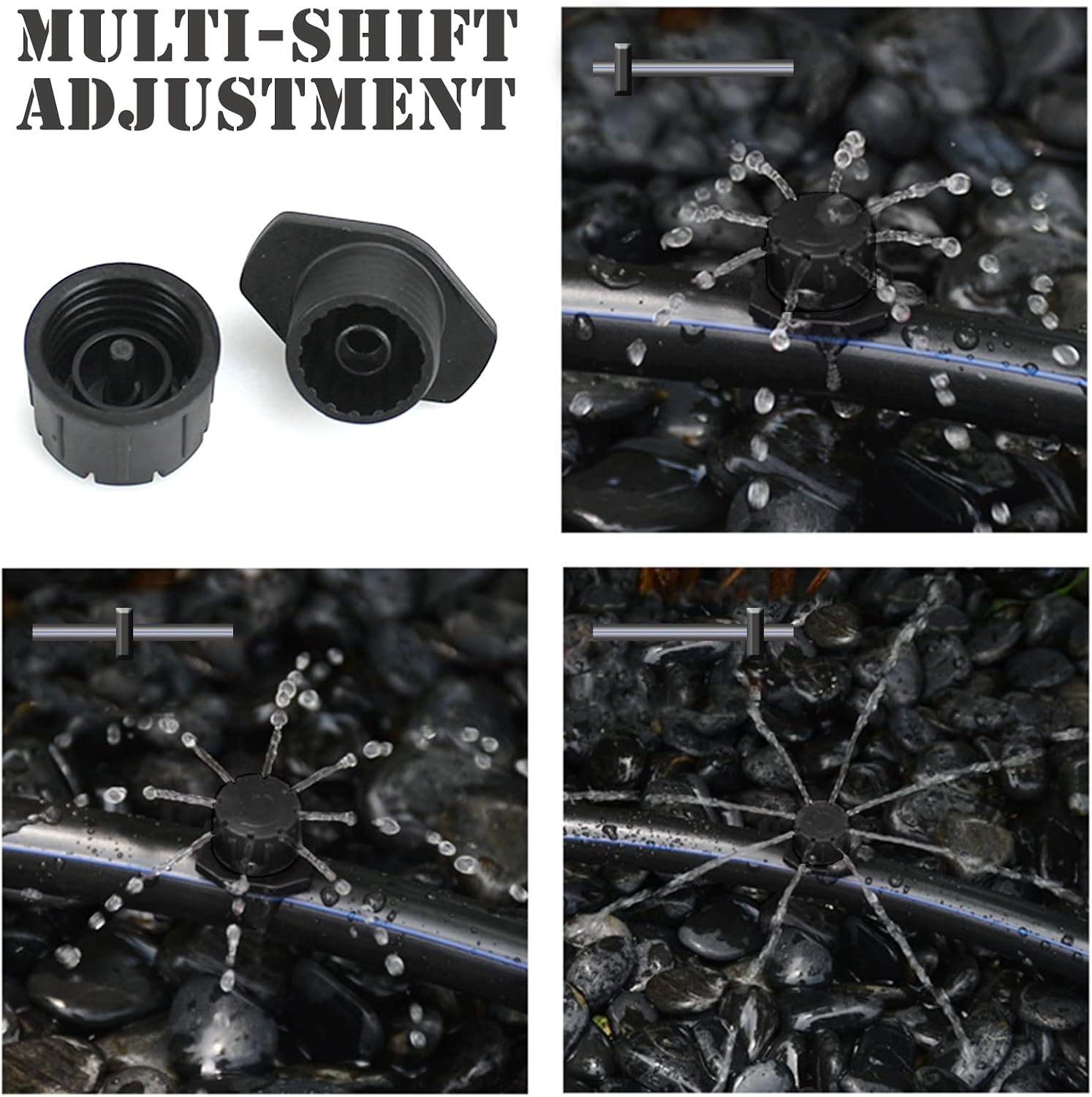 100Pcs Drip Irrigation Emitters,Adjustable Irrigation Drippers Sprinklers | 1/4 Inch Emitters Micro Drip for Watering System