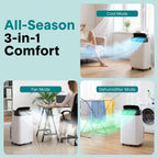 serenelife small air conditioner portable 10,000 btu with, side view