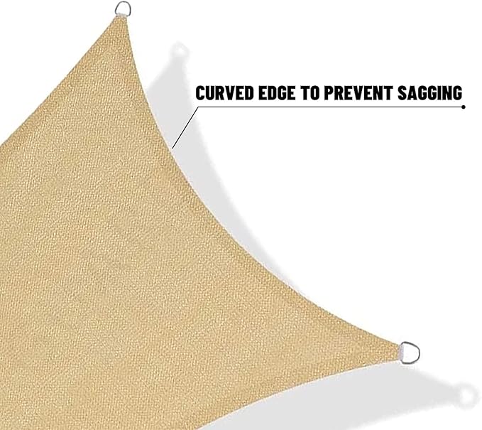 SUNNY GUARD Sun Shade Sail 12'x12' Rectangle Sand UV Block Sunshade for Backyard Yard Deck Patio Garden Outdoor Activities and Facility(We Make Custom Size)