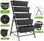 sejov 4ft vertical raised garden bed, 5 tiers, close-up detail