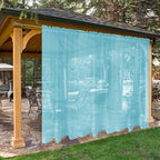 SpaceDresser Waterproof Outdoor Sheer Curtains for Patio - 2 Panels Rod Pocket Indoor Voile Sheer Curtain for Living Room,100W x 108L inch, Aqua