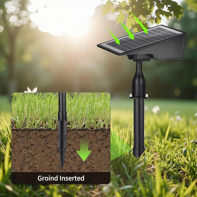 Solar Spot Lights Outdoor, RGB Solar Landscape Spotlights IP65 Waterproof Adjustable Light House Lights Colorful Spot Light for Yard Garden Pathway (2)