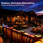 4x4 Solar Post Cap Lights, 13 Lighting Modes RGB Post Solar Lights Outdoor | 8 LED IP44 Waterproof Solar Deck Lights, for 4x4 3.5x3.5 Wood/Vinyl Fence Post