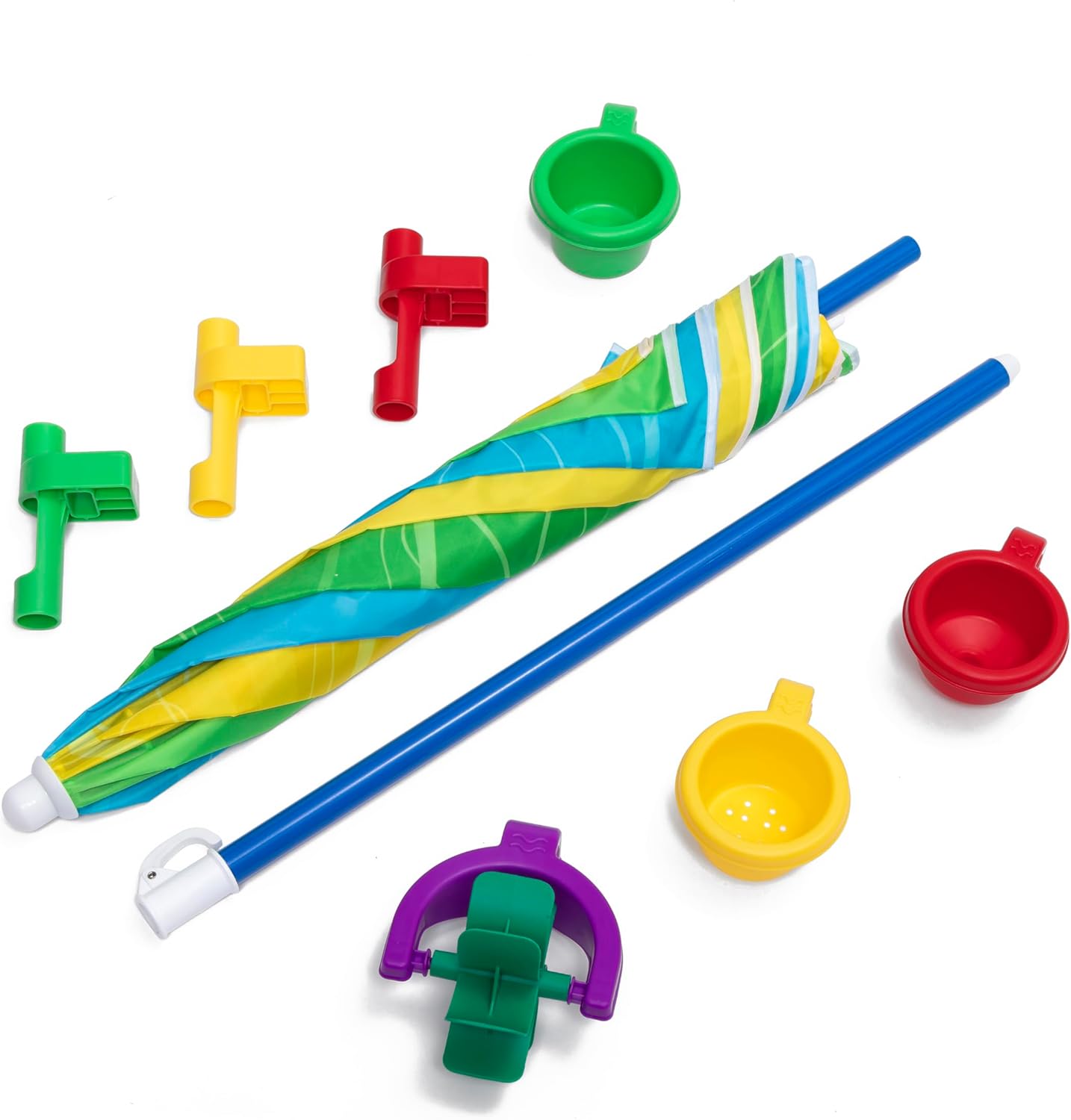 Step2 Play & Shade Pool, Kids Activity Pool with Umbrella, Summer Outdoor Toys, 7 Piece Toy Accessories, For Toddlers 2+ Years Old