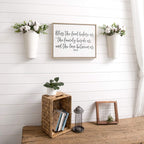 Mkono Metal Wall Planter, Hanging Vase for Flowers Plants, Set of 2, White | Rustic Farmhouse Decor, Easy Wall Mount, Faux Greenery Holder, Living Room Bedroom Kitchen Bathroom, Housewarming Gift