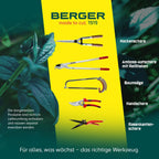 BERGER Folding Saw – Professional 7" Pull-Saw with Chrome-Plated Carbon Steel Blade, Coarse Teeth for Tree Trimming, Soft Wood Cutting, Camping, Gardening – 64650