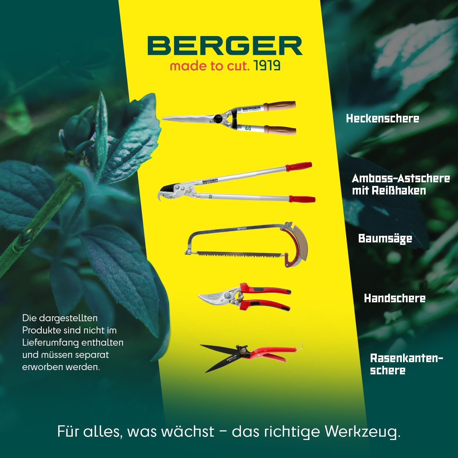 BERGER Folding Saw – Professional 7" Pull-Saw with Chrome-Plated Carbon Steel Blade, Coarse Teeth for Tree Trimming, Soft Wood Cutting, Camping, Gardening – 64650