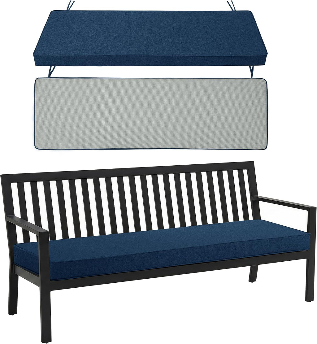 outdoor bench cushion, 48 x 16 inch, navy, main product view