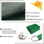 KANAGAWA 6'X14' Dark Green Custom Size Sun Shade Sail Rectangle UV Block Canopy Cover for Patio Backyard Lawn Garden Outdoor (Customized Available)