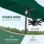 Tempera Patio Market Outdoor Table Umbrella with Auto Tilt and Crank, Large Sun Umbrella with Sturdy Pole & Fade Resistant Canopy, Easy to Set