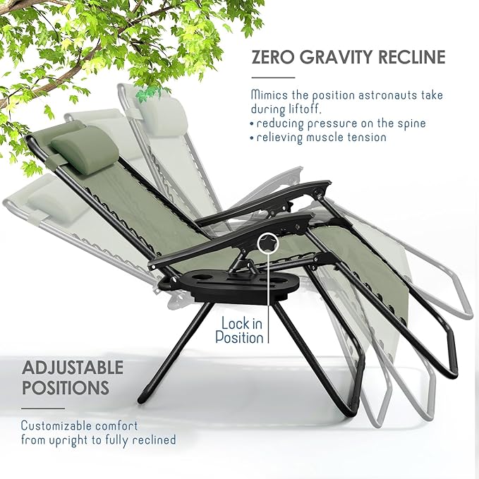 Nestl Zero Gravity Chairs Set of 6 - Sage Green