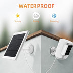 IP65 Solar Panel for Rings Camera White 3pack 4W Solar Charger Compatible with Rings Spotlight &Stick Up Outdoor Cam Battery, 10ft Long Cable with USB-C to Ring Barrel Plug Adapter