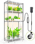 indoor greenhouse with grow light,4-tier plant shelf, 30x14x59in, main product view