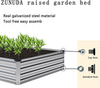 8x2x1ft galvanized raised garden bed kit,gardening planter box, close-up detail