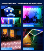100FT Permanent Outdoor Lights for House, 2025 RGB LED Waterproof Christmas Lights Outdoor with Smart APP Remote Control, Outside Eaves Lighting House Decor for Holiday, Halloween, Roof, Party, Daily