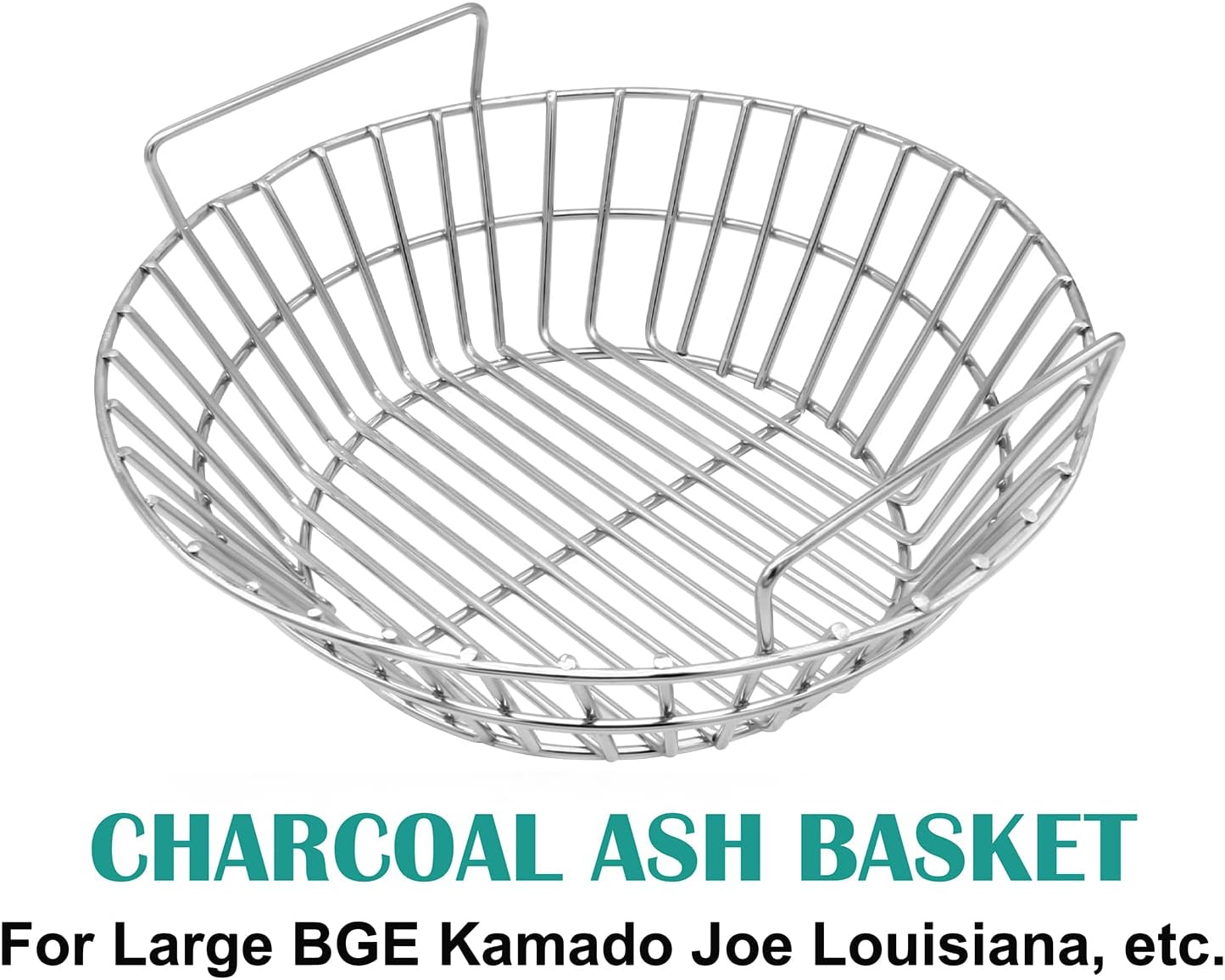 Charcoal Ash Basket for Large Big Green Egg Grill | Basket for Kamado Classic, Pit Boss, Louisiana Grills, Primo Kamado and Large Grill Dome, Stainless Steel