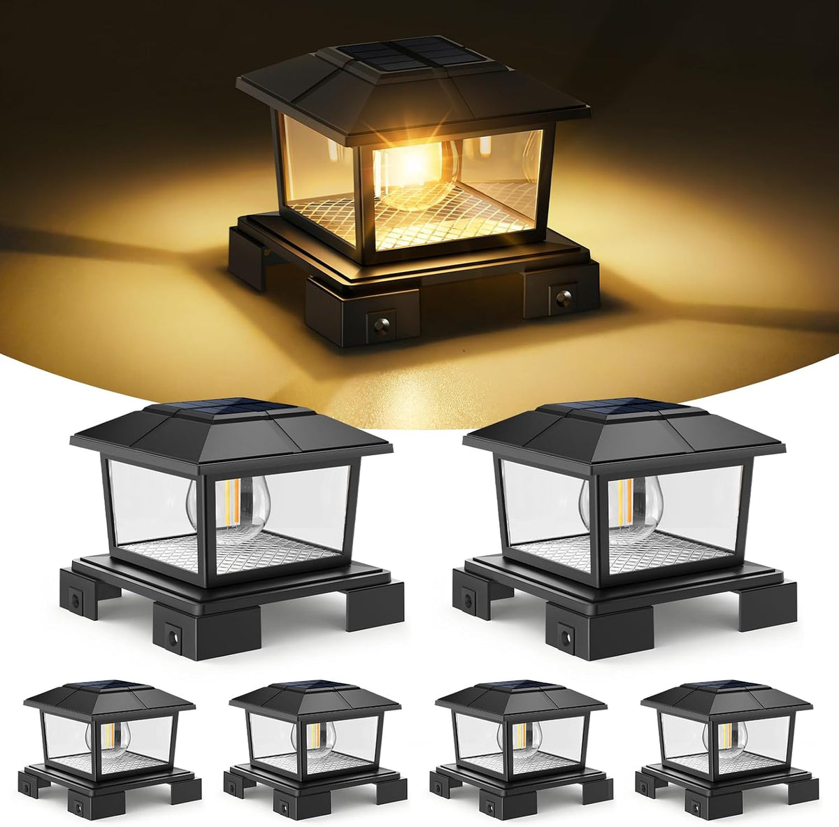 aponuo solar post cap lights aluminum 4x4 5x5, main product view