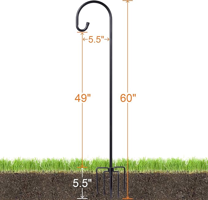 Ottsuls Shepherd-Hooks Adjustable for Bird-Feeder Lantern Plant-Hook Garden-Stake - Plant Stand Hanger for Outdoor Flower Basket, Bird Feeder Hanger Weddings Décor