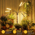 Grow Lights for Indoor Plants, Full Spectrum Grow Light for Indoor Growing with Tripod Stand, Auto On/Off Timing 4/8/12H, Plant Grow Lights Indoor.