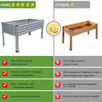 2PCS 48×24×30in Galvanized Raised Garden Bed,Metal Elevated Planter Box with Legs for Patio,Balcony,Backyard,300lb Capacity,Silver
