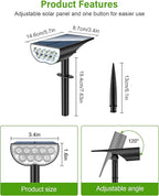 Solar Spot Lights Outdoor, Solar Lights Outdoor Waterproof IP65, 3 Brightness Modes Dusk to Dawn Landscape Spotlights for Yard Garden Pathway Tree Decoration, Cool White, 6 Pack