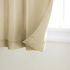 TOWN & COUNTRY BASICS Cabana Solid Heavyweight Indoor Outdoor Curtains, Light Filtering Opacity with Grommet Top, Water Repellent, 2-Pack Set, 54"x108", Natural