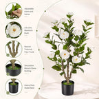 3ft 2-pack artificial camellia trees, package contents