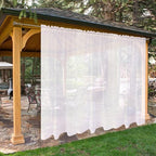 SpaceDresser Waterproof Outdoor Sheer Curtains for Patio - 2 Panels Rod Pocket Indoor Voile Sheer Curtain for Living Room,100W x 84L inch, White