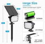 VOLISUN Solar Spotlight Outdoor, IP67 Waterproof Solar Landscape Spot Lights，Uplights for Yard Garden Pathway - 8 Pack (Cool White) 27 LED 3 Lighting Modes