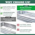 Galvanized Raised Garden Beds for Vegetables Large Metal Planter Box Steel Kit Flower Herb (8 x 4 x 1 ft * 2 Pack, Galvanized)