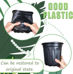 60 Pack 1 Gallon Nursery Plant Pots,Thickened Flexible Plastic Seedling Pot with Holes,Flower Plant Container for Succulents,Cuttings,Transplanting,Home Garden(Black)
