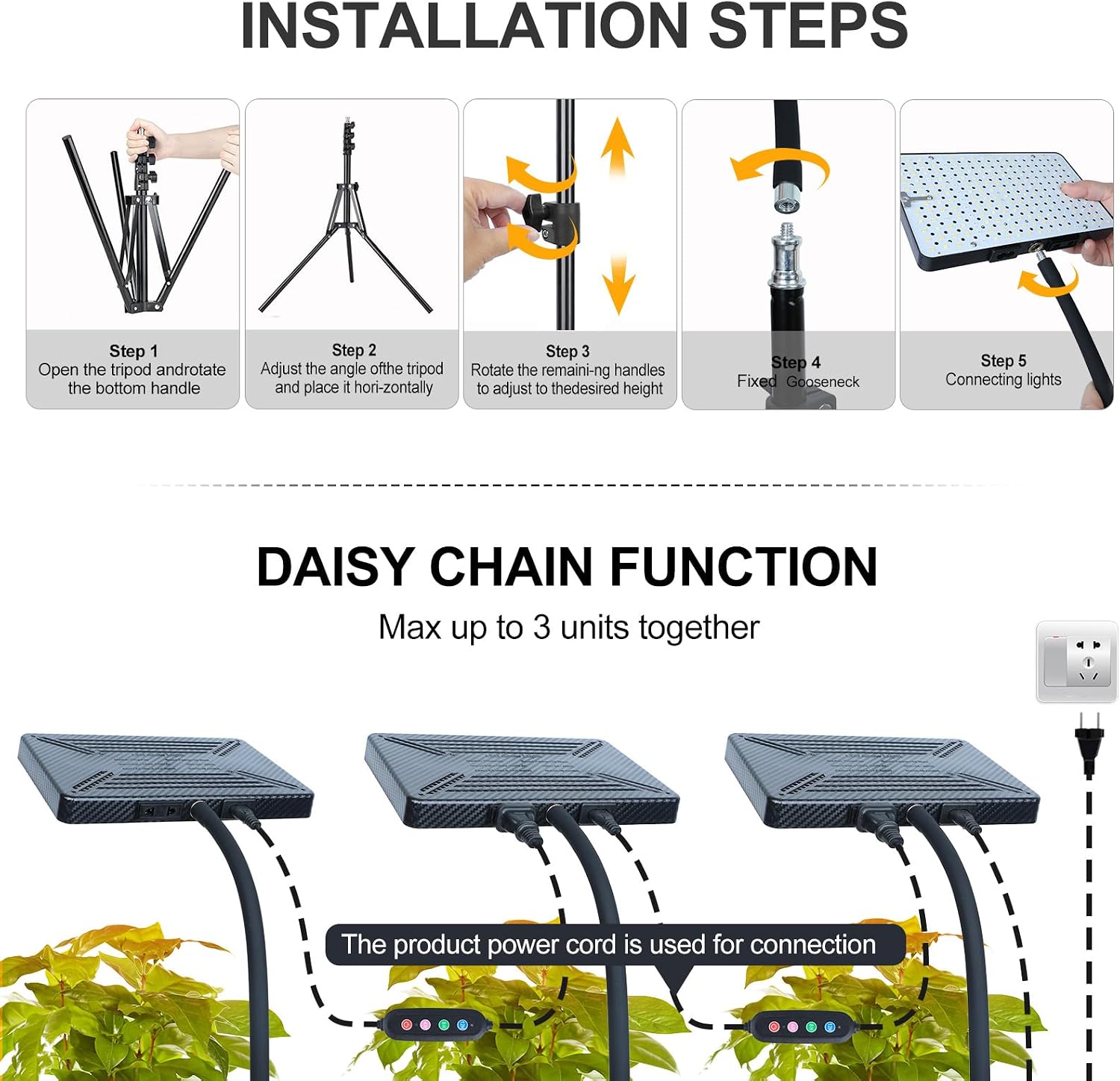 25 Watt Grow Light with Stand, Enough Bright, NO Need Adapter, 4/8/12/16/20H 5-Mode Timer, Natural Sunlight Full Spectrum Plant Growing Lamps for Tall Houseplants & Bonsai Tree