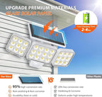 WdtPro Motion Sensor Outdoor Lights 3 Pack,3500LM Bright Solar Lights Outdoor Flood Light, Upgrade Glass Panel, LED Solar Powered Security Light Spotlights Waterproof for Outside Yard-White