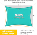 Artpuch Waterproof Sun Shade Sail, 12'x16' Turquoise Rectangular, UV Resistant Rain Canopy, Curved Edges Shade Cloth for Outdoor Patio, Deck, Yard