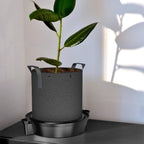 ac infinity self-watering fabric pot base, auto-irrigation, 4-pack, front angle view
