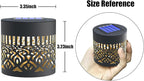 4 Pack Solar Fence Lights Metal Solar Powered Outdoor Wall Deck Step Lights Mandala Theme Waterproof Fence Light for Garden Post Patio Backyard Decor (4 Pack)