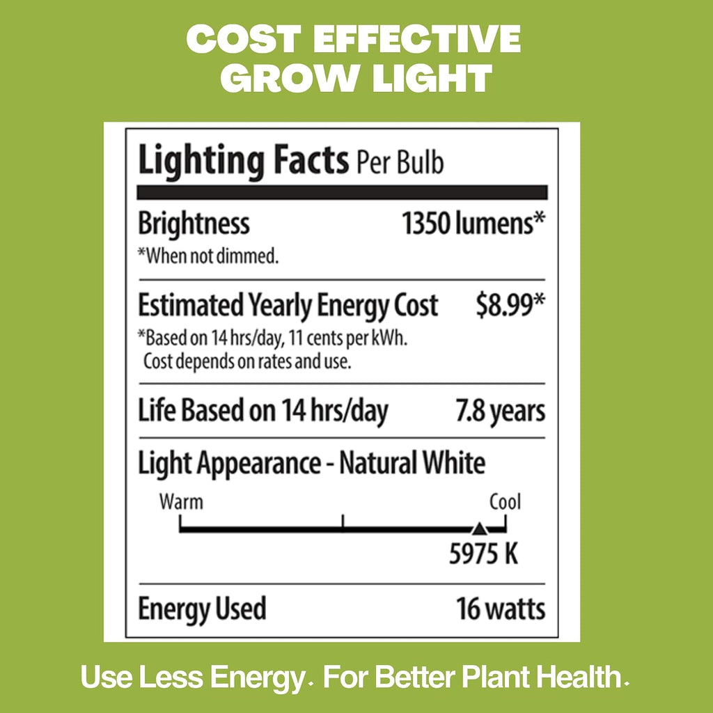 NorbBOTANIC Premium LED Grow Light, Full Spectrum PAR38 Bulb, 1350 Lumens, Energy-Efficient, Sun-Spectrum Mimics Sunlight, White Light, Perfect for Indoor Plants, Herbs, Tropical Plants, 16W 30 Degree