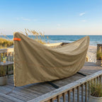 Deosk Waterproof Hammock Cover For 12ft Stand - Heavy Duty 420D Oxford Fabric, Hammock Stand Protective Cover With Adjustable Drawstring, Buckles, Handle 151"D X 54"W X 37" H(Khaki)