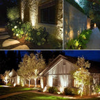 SUNTHIN Outdoor Landscape Lighting, 4 Pack Outdoor Spot Lights with Transformer for Yard, Plant, Lawn, Tree, Flags, House, Garden, Fence Use, IP65 Waterproof & Connectable