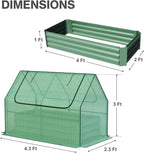aoodor raised garden bed kit, 4x2x1 ft galvanized, close-up detail