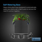 ac infinity self-watering fabric pot base, auto-irrigation, 4-pack, close-up detail
