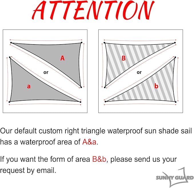 SUNNY GUARD Waterproof Sun Shade Sail 16'x16'x22.6' Sand Right Triangle UV Block Sunshade for Backyard Yard Deck Patio Garden Outdoor Activities and Facility(Customized)