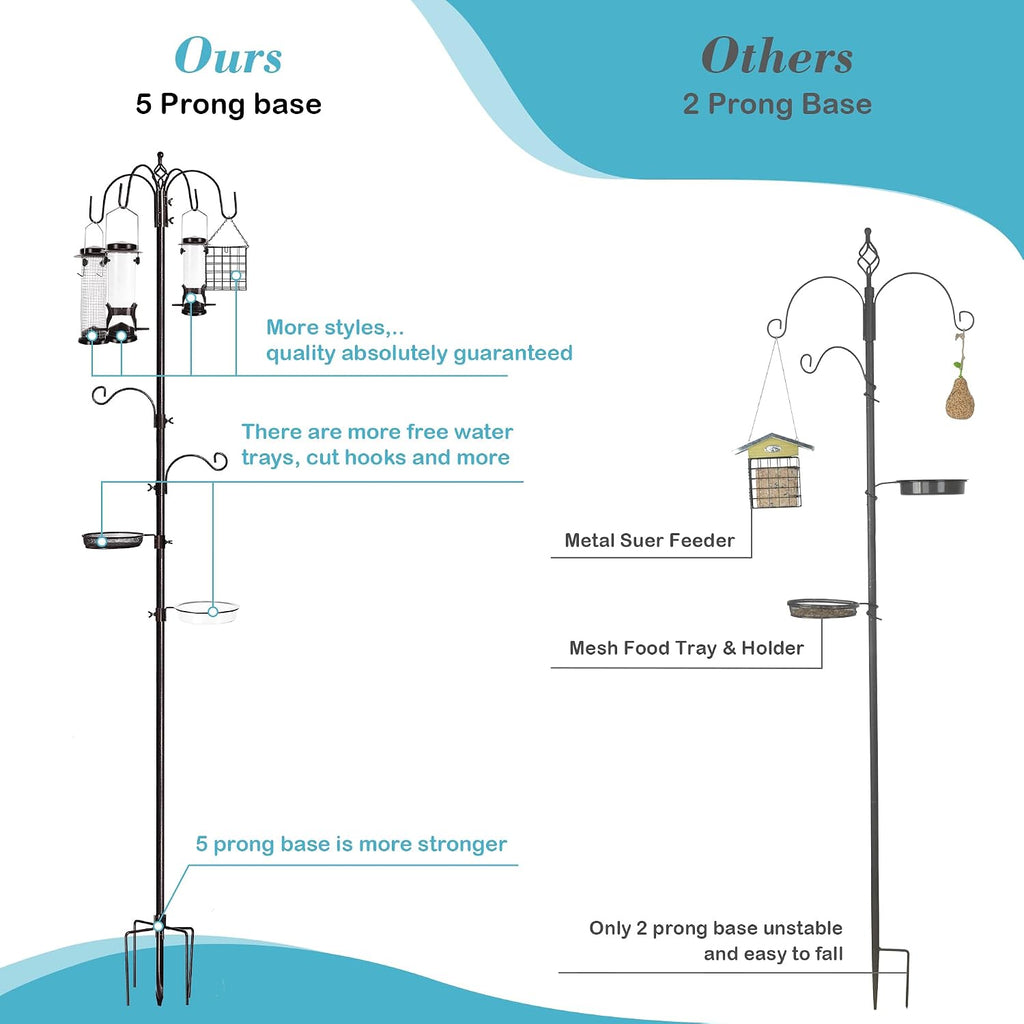 yingym 6-hook bird feeding station, 94 inch bird showing dimensions