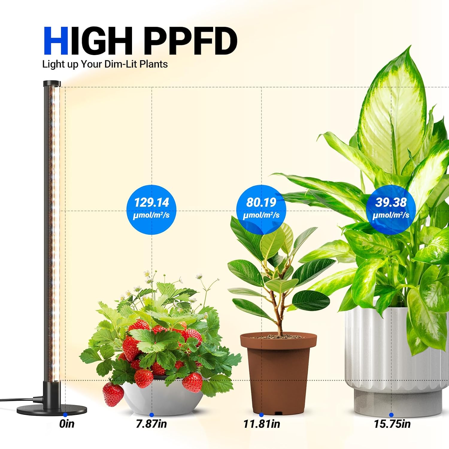 Barrina T10 Standing Grow Light for Indoor Plants, 20W 2FT, Full Spectrum | Desk LED Plant Light, Hanging and Standing Mount, Table Top Vertical Grow Lights with On/Off Switch, Ideal for Plants Growth