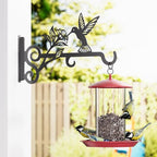 4-Pack Aesthetic Plant Hangers Outdoor – 10 Inch Metal Hanging Plant Bracket with Beautiful Hummingbird Pattern – Anti Rust Plant Hooks for Hanging Plants, Bird Feeder, Windchime, Lantern