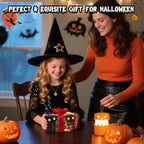 Rechargeable Halloween Pumpkin Lantern Light Collapsible Jack O Lantern | Battery Operated Pumpkin Lantern with Lanyard - Halloween Party Favor Decoration Outdoor Light up Pumpkin for Halloween Party