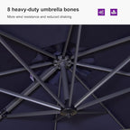 PURPLE LEAF 10'×13' Patio Umbrella with Base Included and Cover Outdoor Umbrella with Cover Extra Large Heavy Duty Cantilever Umbrella Navy Blue
