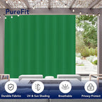 PureFit Outdoor Curtains for Patio Waterproof Weatherproof, UV Resistant Outside Curtains for Gazebo, Front Porch, Pergola, Sun Blocking Privacy Curtain, 120W x 108L inch, 1 Panel, Green