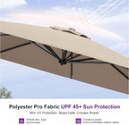PURPLE LEAF 9 Feet Square Cantilever Umbrella Patio Umbrella with Base Outdoor Umbrella Aluminum Offsetwith 360-degree Rotation for Garden Deck Pool Patio Taupe